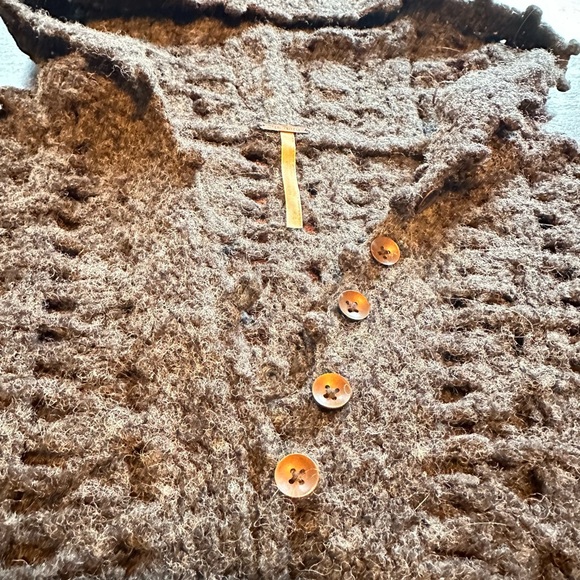 Free People small crocheted, hooded sweater. Fits like an extra small. - Picture 2 of 7